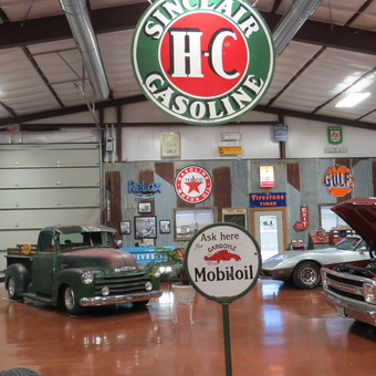 Vintage Garage Decor with Classic Cars and Signs - J & D Classics from Kerrville, tx