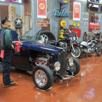 Classic Car Garage with Retro Signs and Decor - J & D Classics from Kerrville, tx