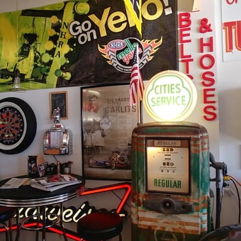 Retro Garage Decor with Vintage Gas Pump - Cupcake from Center Point, Ia