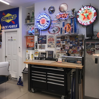 Garage with Neon Signs, Tool Chest, and Trophies - Dave from Estero, Fl