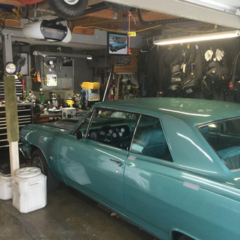 Classic Car Garage with Tool Storage and Lighting - Jerry from Lakewood, California