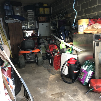 Organized Garage with Lawn Tractor and Tools - Jojo from Southampton, PA