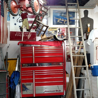Red Tool Chest and Garage Ladders - Ray Barnes from Garner, North Carolina