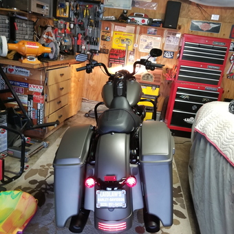 Organized Garage with Motorcycle, Tool Chests, and Workbench - Red Bird from Pico rivera, Ca