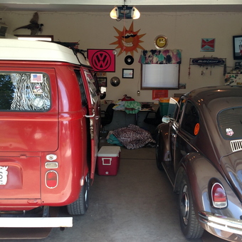 Volkswagen Bus and Beetle Decorated Garage - V DUB PUB from Bismarck, ND