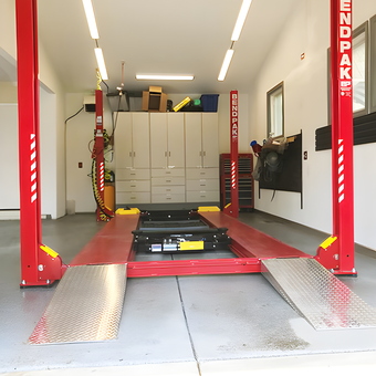 BendPak Four Post Car Lift in Organized Garage - Alan from Glen Ellyn, IL