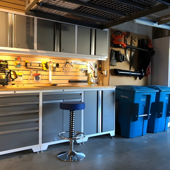 Modern garage with metal cabinets and tool storage - Michael from Thousand Oaks, CA