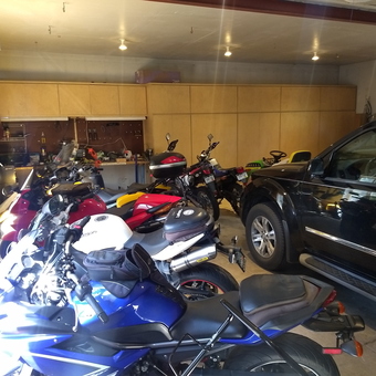 Motorcycles and SUV in Organized Garage - Jefe from LARKSPUR, Colorado