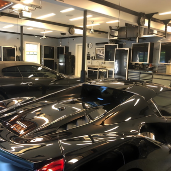 Luxury Garage with Sports Cars and Modern Cabinets - Tony from Fairfield, CT
