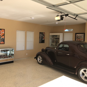 Classic Car Garage With Display Cases and Wall Art - Dave from WOODLAND, CA