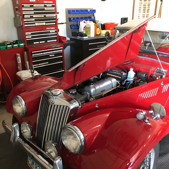 Classic MG Car, Tool Chests, Air Compressor in Garage - Rix54TF from Cincinnati, OH