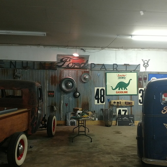 Vintage Ford Garage with Wall Signs and Classic Cars - Dennis Bradford from Somerset, WI