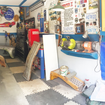 Racing Decor Garage with Tools and Sunoco Banner - Dave from Chepachet, RI
