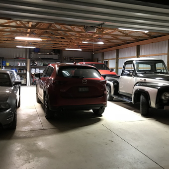 Spacious Garage With Classic Truck and Shelving - Trista E Tharp from Collins, OH