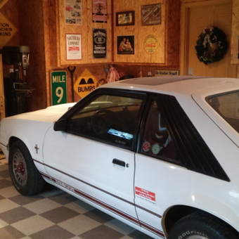 Classic Mustang, Checkered Floor, and Wall Signs - Richard from Greenfield, IN