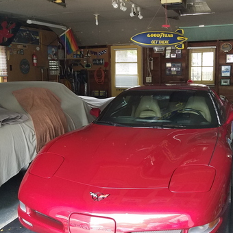 Corvette Garage with Signs, Tool Storage, and Decor - Jake Del Rio from Ann Arbor, MI