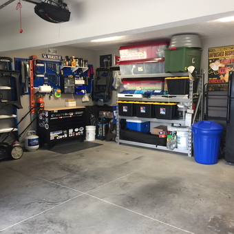 Organized garage with tool chest and shelving - Brian from Louisville, KY