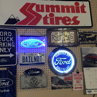 Ford Signs, Neon Light, and License Plates Display - Brenda from Kalamazoo, MI