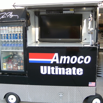Amoco Ultimate Garage Bar Cart with Fridge and TV - Chucker from Merrillville, IN