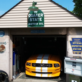 Classic Garage with Mustang, Gas Pump, and Signs - Michael Nicholson from West Mifflin, PA
