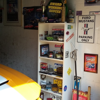 Mustang Garage Decor with Diecast Cars and Signs - Michael Nicholson from West Mifflin, PA