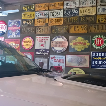 Vintage License Plates and Signs Garage Wall Decor - Dan from Oneonta, NY