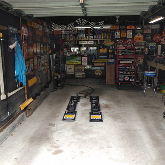 Vintage Garage Signs, Car Lift, Toolboxes and Decor - Dan from Oneonta, NY