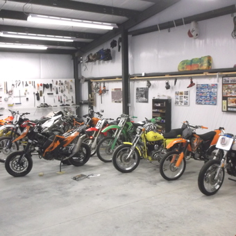 Motorcycle Collection in Organized Garage Workshop - Lyle from Summerfield, NC