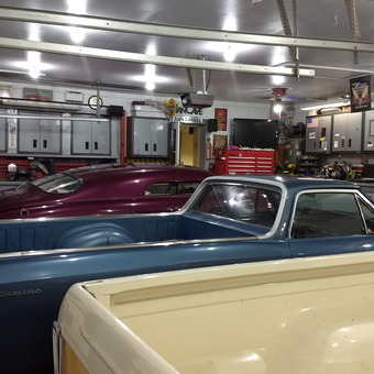 Classic Cars and Metal Cabinets in Organized Garage - Jerry from Asheville, NC