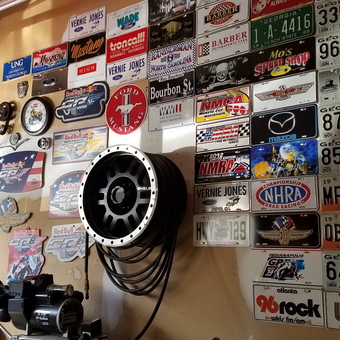 Garage Wall With License Plates and Mustang Decor - Falcopilot from Jasper, GA