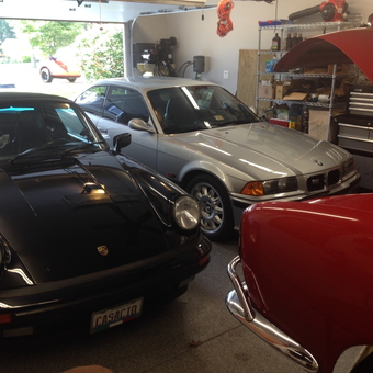 Classic Car Garage with Porsche BMW and Shelving - SuperOldSchool from Palatine, Il