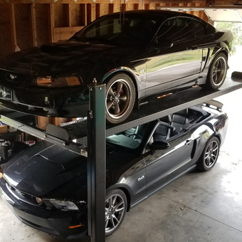 Two Mustangs on Four Post Car Lift - Kenny from Kingsport, TN