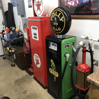Vintage Gas Pumps and Garage Decor Display - Bad Boy from Pontotoc, Ms.