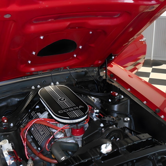 Classic Red Car Engine Bay with Cobra Valve Covers - Joey Jump-Start from Brighton, Michigan