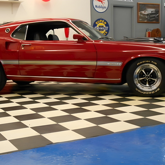Classic Mustang in Checkered Floor Garage - Joey Jump-Start from Brighton, Michigan