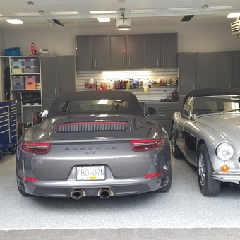 Organized Garage with Tool Cabinets and Cars - Westcoast M5 from North Vancouver, British Columbia
