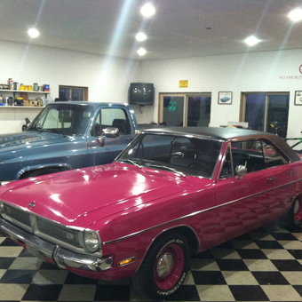 Classic Cars in Checker Floor Garage - Brent from Webster, Minnesota