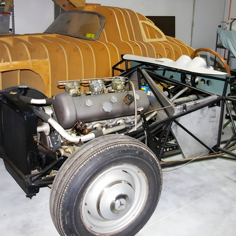 Classic Car Frame and Wood Buck in Garage - Mark from Salida, Colorado
