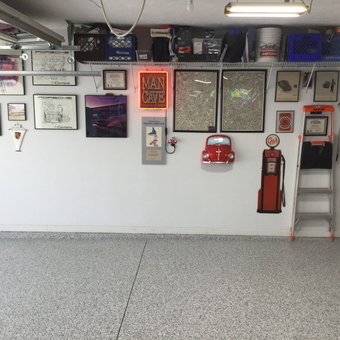 Garage Wall Decor with Car Art and Storage - Ron & Gwen from Gallatin, TN