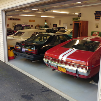 Classic car garage with vintage signs and decor - Xlr8 from Sellersville, Pa
