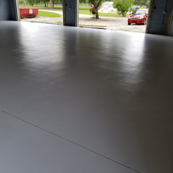 Epoxy Coated Garage Floor with Open Bays - Pete from Alva, FL