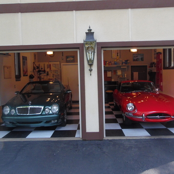 Classic Car Garage with Checkered Floor - Crow from Russellville, AR