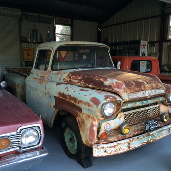 Classic GMC Truck and Vintage Cars in Garage - Area66Garage from Bloomington, MN