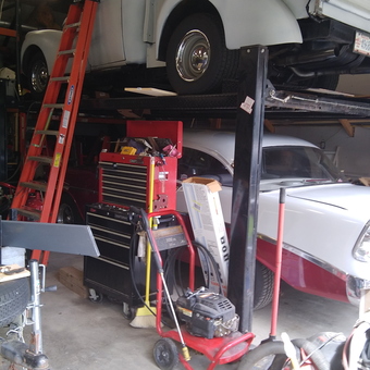 Classic Cars on Lift with Toolbox and Equipment - George from Henryville, Pa