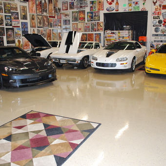 Classic Cars and Wall Art in Polished Garage - Jawme from McCordsville, Indiana