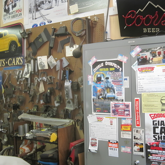 Organized Garage Wall with Tools and Posters - the Flatlander from Randleman, NC