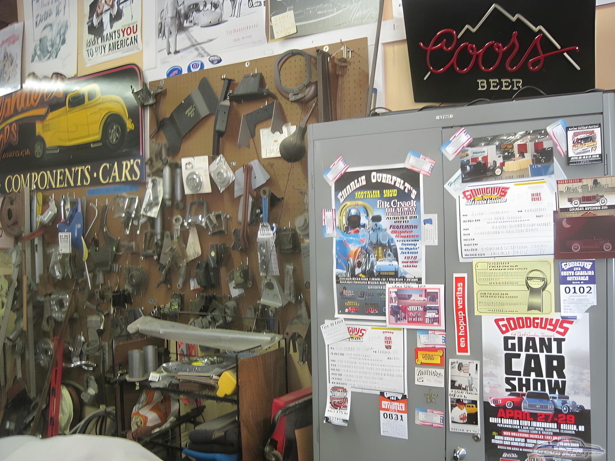 Organized Garage Wall with Tools and Posters - the Flatlander from Randleman, NC