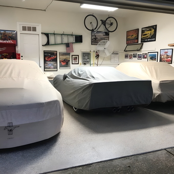 Three Covered Cars, Toolbox, Wall Art, and Bicycles - Mike