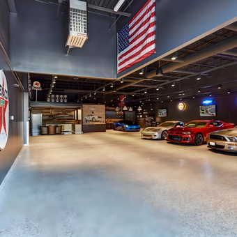 Showroom Garage With Classic Signs and Sports Cars - Brian from Lake Zurich, IL