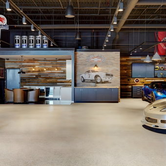 Luxury Garage With Corvettes, Cabinets, and Decor - Brian from Lake Zurich, IL